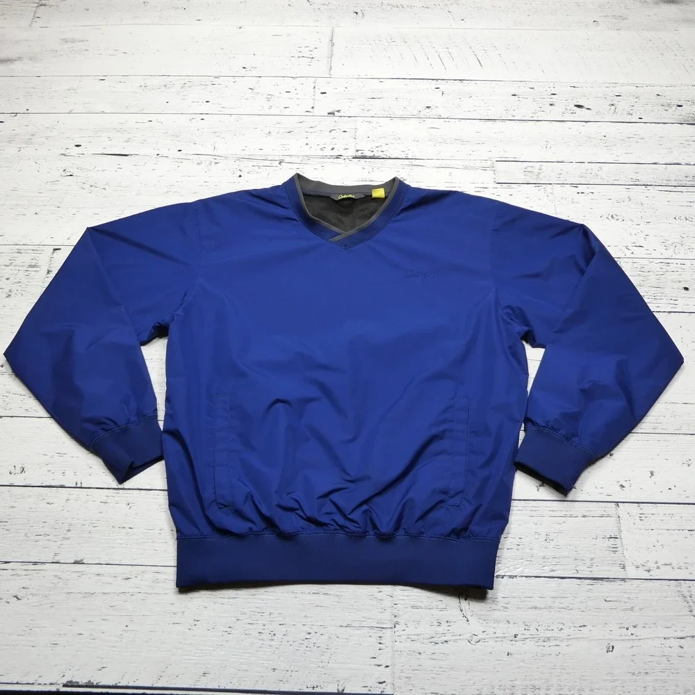 Cabelas Windbreaker Jacket Size Medium Blue Mesh Lined‎ Pullover Windshirt